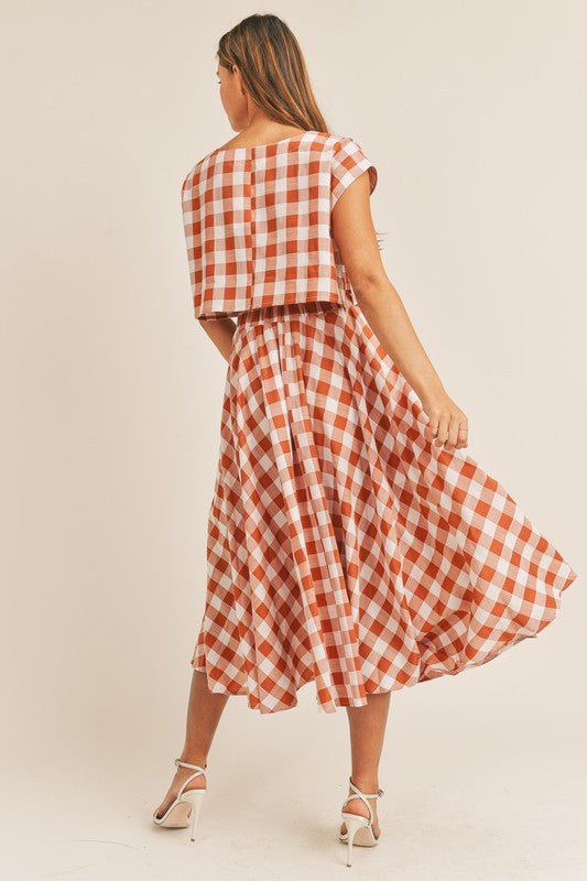 Gingham Midi Skirt