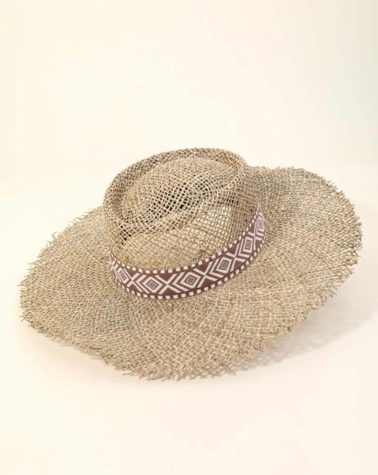Straw Weave Boater Hat