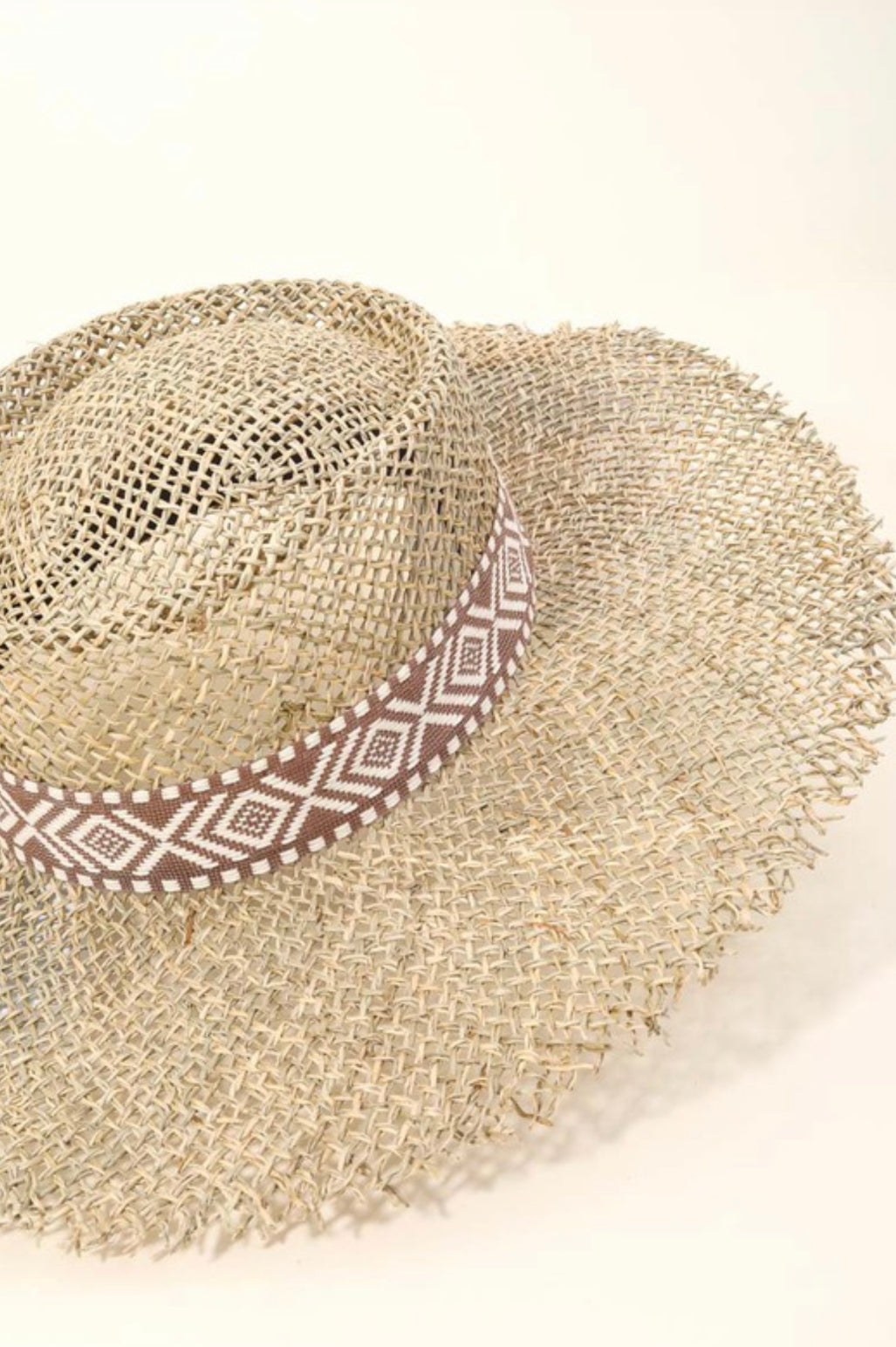 Straw Weave Boater Hat